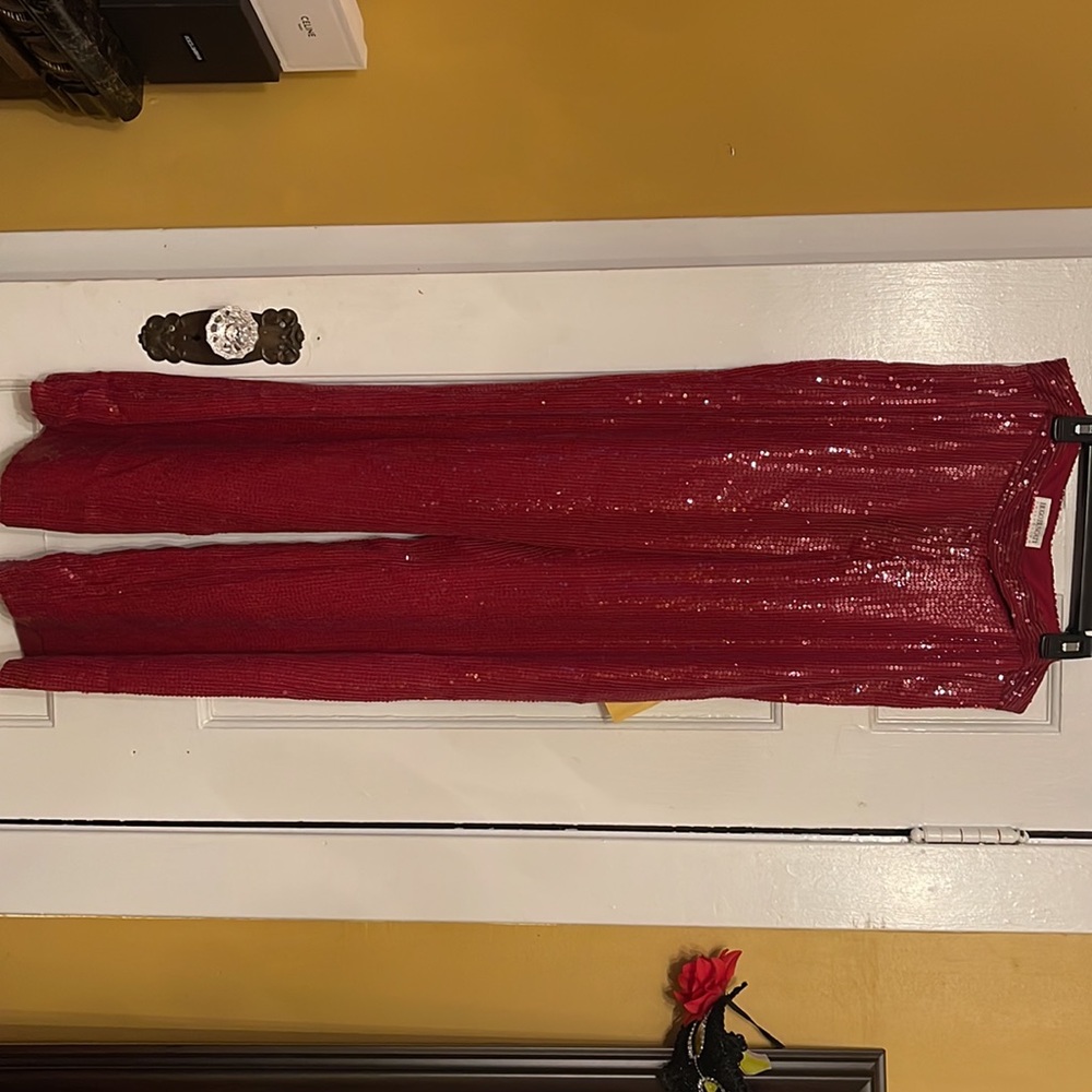 Beautiful Ruby Red Sequin Trousers!! - image 2